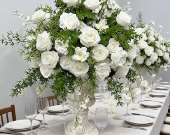 Wedding Rose Flower Ball, White Centerpiece Arrangement,Aisle Decor