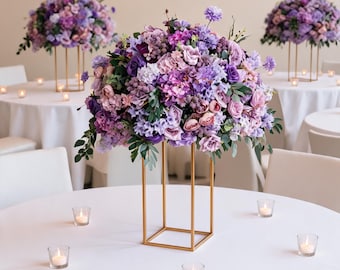 Wedding Table Centerpiece,Purple Rose Flower Ball Arrangement