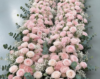 Pink Rose Flower Garland,Wedding Flower Arch Garland,Wedding Aisle Flower Arrangement,Aisle Decor