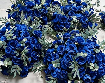 Sapphire Blue Rose Flower Ball, Wedding Table Centerpiece,Navy Blue Flower Aisle Arrangement