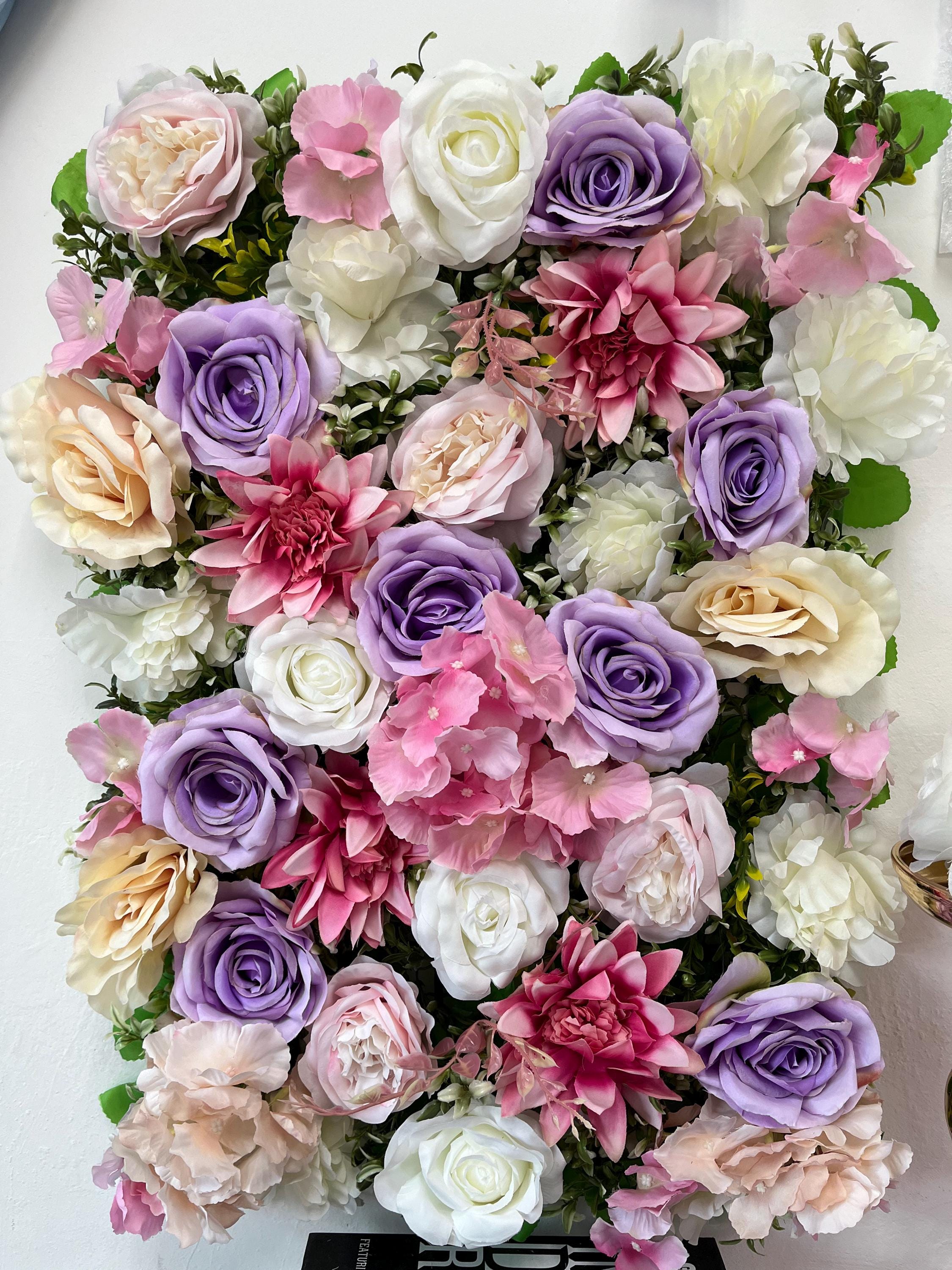 Green Purple Floral Wall,3D Rose Flower Wall,Wedding Reception,Wedding Home Shop Wall Decor,Flower Backdrop,Flower Panel