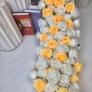 Artificial Flower Runner,Hydrangea Yellow White Rose Flower Garland,Table Centerpiece Flower Runner,Wedding Arch Swag,Flower Arrangement