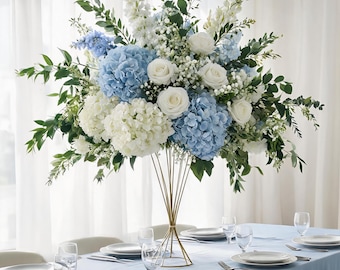 Blue White Hydrangea Flower Ball,Artificial Flower Centerpiece Decor,Wedding Table Centerpiece Arrangement
