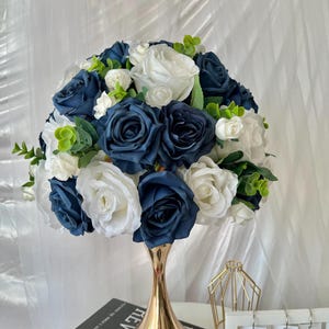 Dusty Blue Rose Flower Ball,Wedding Table Centerpieces,Artificial Flower Centerpieces,Blue Rose Banquet,Wedding Table Decor