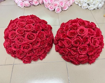 Red Wedding Flower Ball,Red Rose FLOWER Centerpieces,Table Flower Ball,Road Lead Flower Ball,Wedding Arrangement,Wedding Centerpieces
