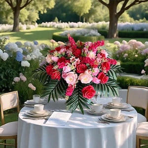 Hot Pink Rose Flower Ball,Wedding Centerpiece Kiss Ball,Wedding Ideas Flower Ball,Wedding Reception Centerpieces,Sweetheart Table Decor