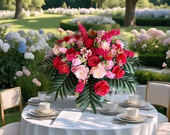 Hot Pink Rose Flower Ball,Wedding Centerpiece Kiss Ball,Wedding Ideas Flower Ball,Wedding Reception Centerpieces,Sweetheart Table Decor