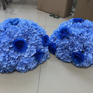Sky Blue Hydrangea Rose Flower Ball,Wedding Flower Centerpieces,Table Flower Ball,Hydrangea Centerpieces,Party Event Home Table Decor