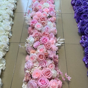 Pink Flower Garland,Rose Flower Runner,Wedding Floral Row,Wedding Arch Swag,Wedding Flower Arrrangement,Table Flower Runner,Flower Arch