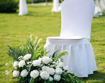 Wedding Ground Aisle Flowers,Sweetheart Table Centerpeice Floral Arrangements,White Rose Flower Garland