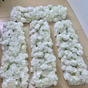 Silk Flower Runner,White Rose Flower Garland,Table Centerpiece,Wedding Arch Swag,Flower Arrangement,Archway Flower,Church Wedding Flower