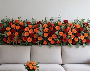 Artificial Orange Flower Garland,Wedding Flower Arrangement,Aisle Runner,Table Centerpieces Decor,Wedding Arch Flowers