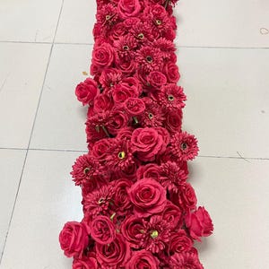 Wedding Flower Arch,Red Rose Flower Runner,Wedding Floral Garland,Wedding Arch Swag,Wedding Flower Arrrangement,Table Flower Runner