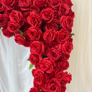 Red Rose Flower Arch,Wedding Swag,Wedding Flower Backdrop,Wedding Flower Arch,Flower Arrrangement,Artificial Flowers Arbour Corner