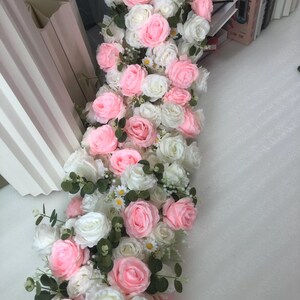 Pink Flower Runner,Wedding Flower Arch Garland,Wedding Arch Swag,Artificial Flower Runner,Flower Arrangement,Wedding Party Table Centerpiece