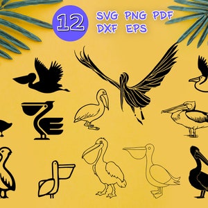 PELICAN SVG, Pelikan Silhouette, Pelikan Clipart, Pelikan Vektor, Pelikan Svg-Datei, Vögel Svg, geschnittene Datei, Umriss, Monogramm, Aufbügeln, Design