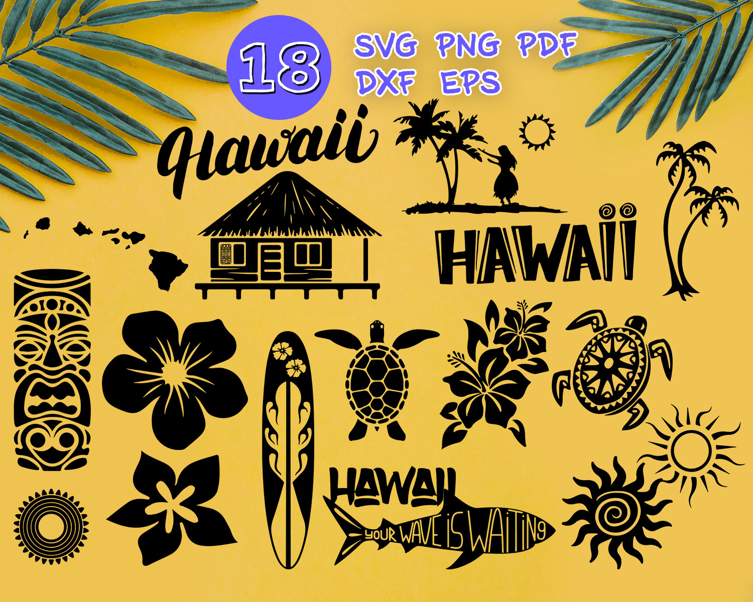 HAWAII SVG hawaiian svg tropical svg hawaii silhouette | Etsy