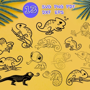 CHAMELEON SVG, chameleon clipart, gecko svg, lizards svg, chameleon silhouette, reptile svg, chameleon zentangle svg, lizard clipart, decal