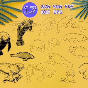 MANATEE SVG, manatee clipart, manatee svg, manatee cut file, manatee cricut, manatee icon, manatee logo, manatee silhouette,manatee clip art