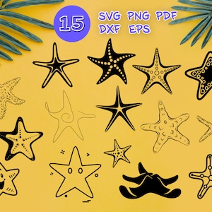STARFISH SVG, starfish clipart, starfish monogram, nautical svg, starfish silhouette, starfish cut file, starfish dxf, starfish vinyl, decal