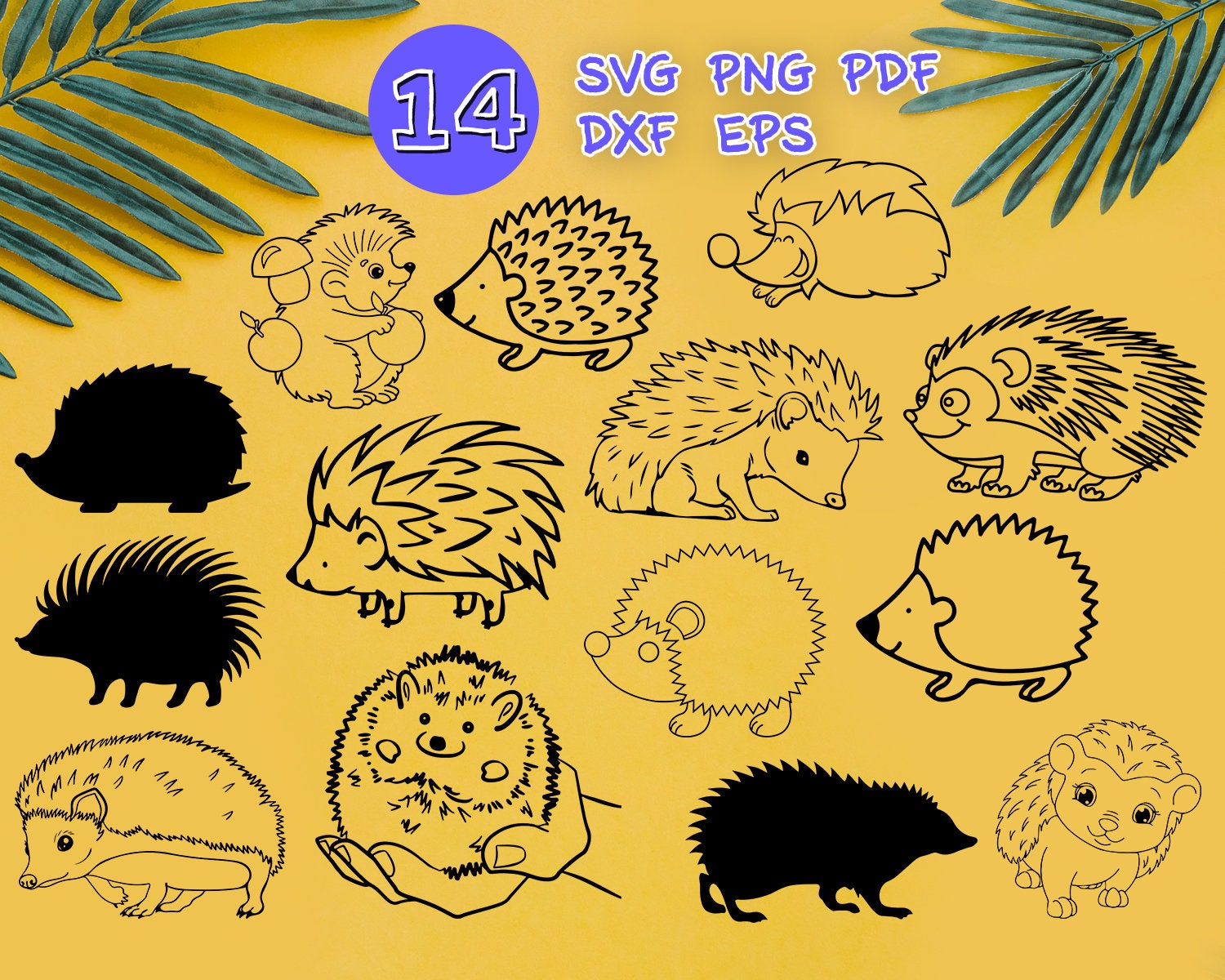 HEDGEHOG SVG Igel Igel Dxf Igel Silhouette Igel Gesicht | Etsy