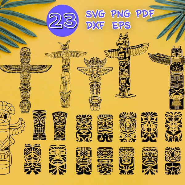 TOTEM SVG, totem, mask hawaii svg, totem svg, tiki head svg, tiki svg, tiki mask svg, hawaiian svg, tattoo svg, totem clipart, totem clipart