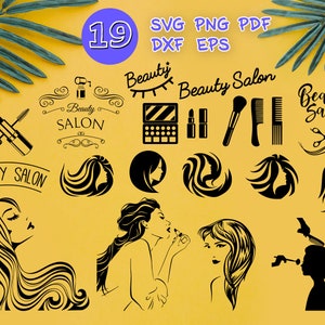 BEAUTY SALON SVG, hairdresser svg, salon svg, hairstylist svg, stylist svg, makeup svg, beauty clipart, girl svg, iron-on, stencil, outline