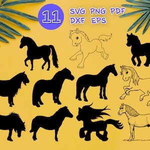 PONY SVG, pony clipart, silhouette de poney, vecteur poney, petit poney dxf, eps poney, monogramme poney, fichiers coupés poney, cricut poney, pochoir, PRINT
