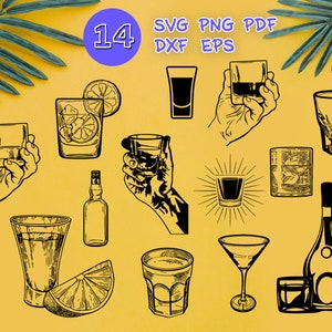 SHOT GLASS SVG, wine svg, tequila svg, drinking svg, whiskey svg, bloody mary glass, wine glass decal, silhouette, clipart, stencil, decal