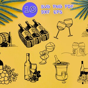 WEIN SVG, Weinflasche Svg, Wein Glas Svg, Wein geschnitten Datei, trinken Svg, Wein Clipart, WeinLiebhaber Svg, Wein Silhouette Svg, Monogramm, Aufkleber