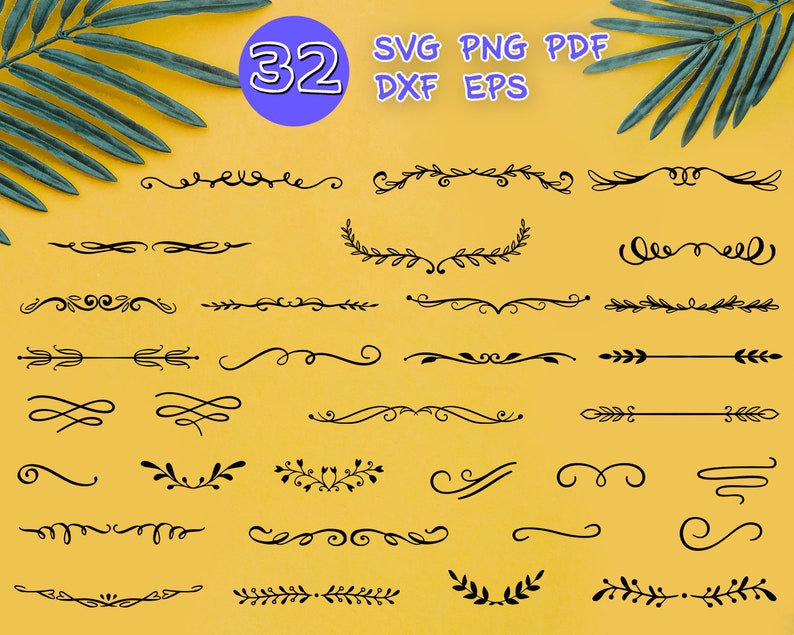 Download TEXT DIVIDERS SVG wedding decor svg swirls svg flourish | Etsy