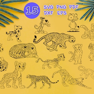 CHEETAH SVG, cheetah clipart, cheetah print svg, animal print svg, cheetah silhouette, cheetah stencil, cheetah outline, vinyl, decal, print