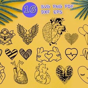HEART SVG, heart cut file, heart silhouette, heart cricut, heart clipart, love heart svg, heart shape svg, outline, monogram, decal, design