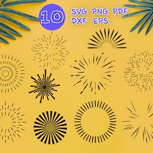 SUNBURST ABSTRACT SVG, Design-Elemente Svg, Sunburst Element Svg, Sunburst Svg, Sunburst Glanz Svg, Silhouette, Clipart, Schablone, Aufkleber, Dxf