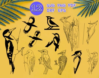 WOODPECKER SVG, bird svg, woody svg, svg for circut, svg files for cricut, woodpecker dxf, vector woodpecker, woodpecker cutfile, Design