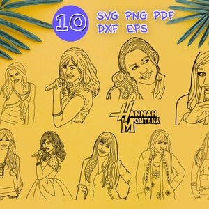 HANNAH MONTANA SVG, silhouette, clipart, stencil, vector, decal, cut file, outline, monogram, dxf, pattern, iron-on, design, scrapbooking