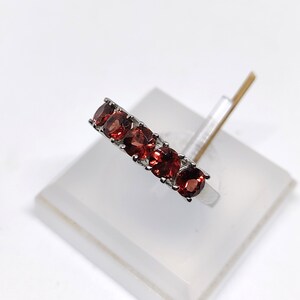 Red Garnet Sterling Silver Ring: Handmade 925 Gemstone Jewelry