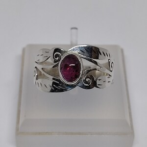 Beautiful Natural Garnet Sterling Silver Ring, Garnet Oval Gemstone Jewelry, Handmade Silver Ring, Unique Gift For Women