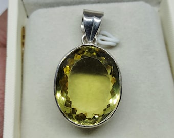 Lemon Quartz Sterling Silver Pendant Necklace: Handmade Gemstone Jewelry