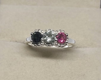 Natural Multi Tourmaline Ring, Tourmaline Jewelry, Silver Jewelry, Gemstone Jewelry, 925 Solid Sterling Silver Jewelry, Handmade Ring