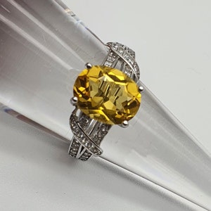 Natural Citrine Ring, Solid Sterling Silver Ring, November Birthstone, Citrine Jewelry, Wedding Ring, Gemstone Ring, Gift For Her