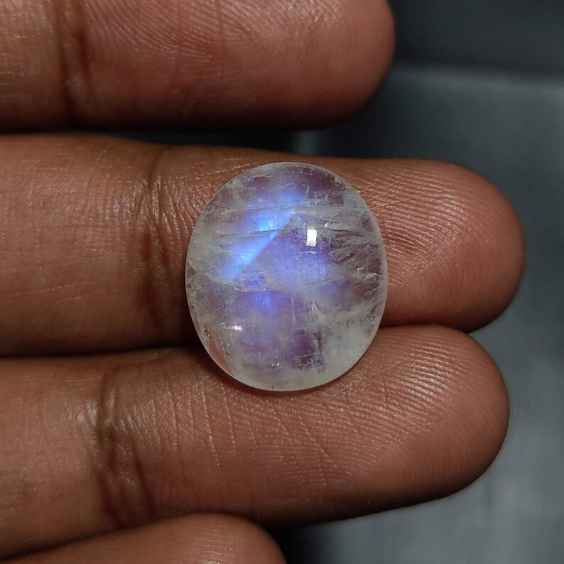Natural Rainbow Moonstone Cabochon AAA Quality Gemstone Rainbow Moonstone Blue Fire Cabochon Moonstone Loose stone Best For Silver