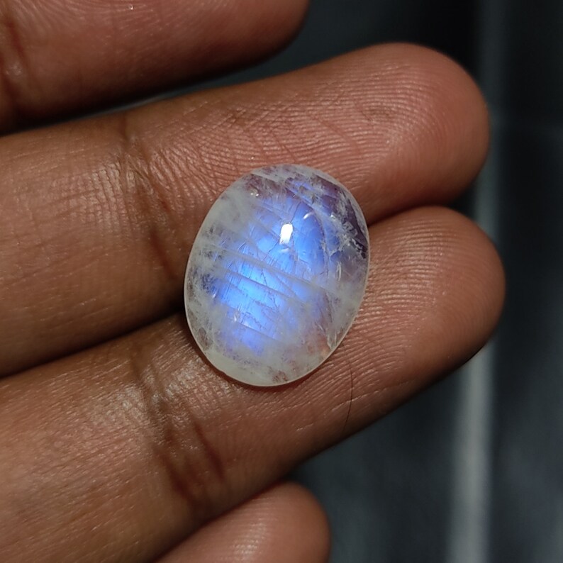 Natural Rainbow Moonstone Cabochon AAA Quality Gemstone Rainbow Moonstone Blue Fire Cabochon Moonstone Loose stone Best For Silver
