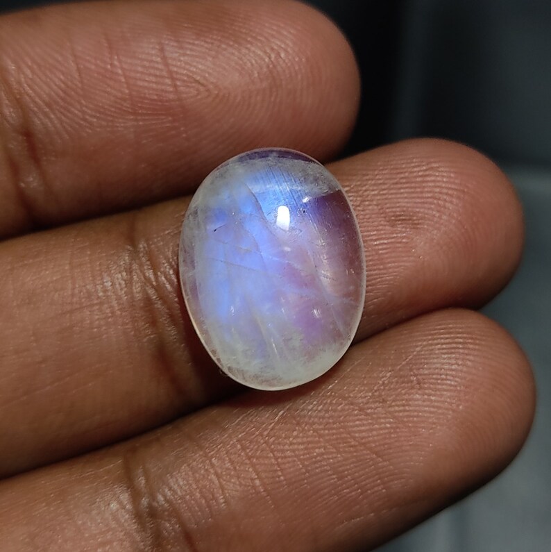 Natural Rainbow Moonstone Cabochon AAA Quality Gemstone Rainbow Moonstone Blue Fire Cabochon Moonstone Loose stone Best For Silver
