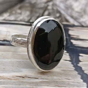Black Onyx Sterling Silver Ring: Handmade 925 Silver Jewelry