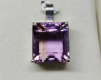 Natural Ametrine Sterling Silver Necklace: Handmade Gemstone Pendant