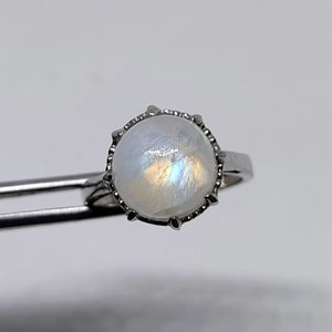 Natural Moonstone Sterling Silver Ring, Moonstone 925 Sterling Silver Jewelry,  Handmade Ring, Loose Gemstone Ring, Gift For Her