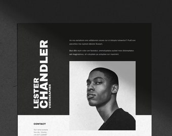 Lester | Modèle de CV et de lettre de motivation pour Photoshop, Indesign et word (A4 + Lettre US)