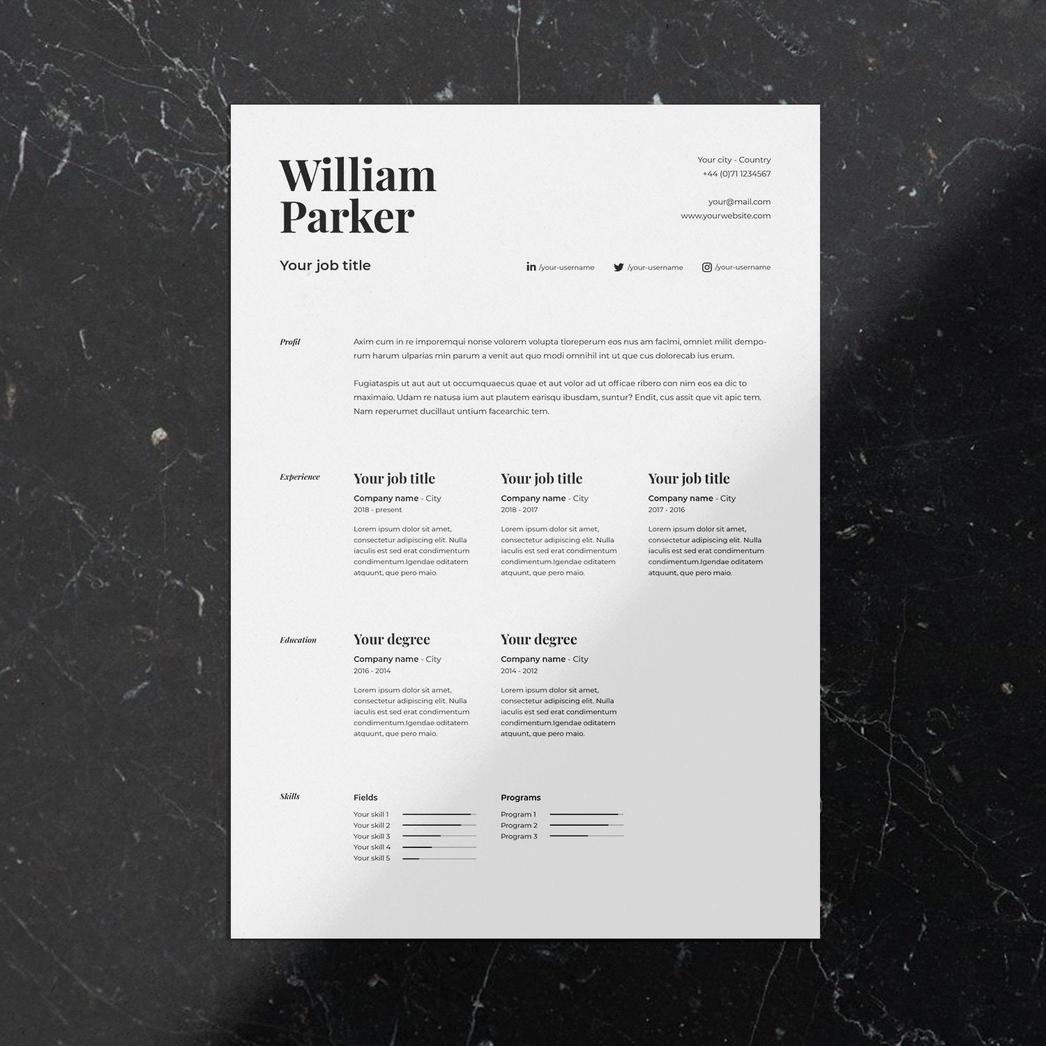 downloading stock resume templates for indesign