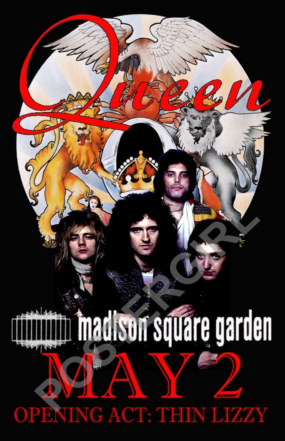 Queen Replica 1977 Madison Square Garden Concert Poster Etsy